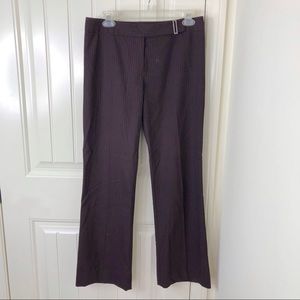 Laundry by Shelli Segal Wine Pinstripe Trouser Pants Slacks Size 6 Rhinestones